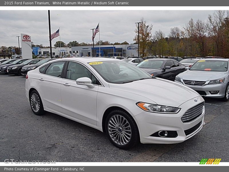 White Platinum Metallic / Medium Soft Ceramic 2015 Ford Fusion Titanium