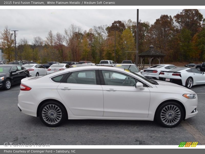 White Platinum Metallic / Medium Soft Ceramic 2015 Ford Fusion Titanium