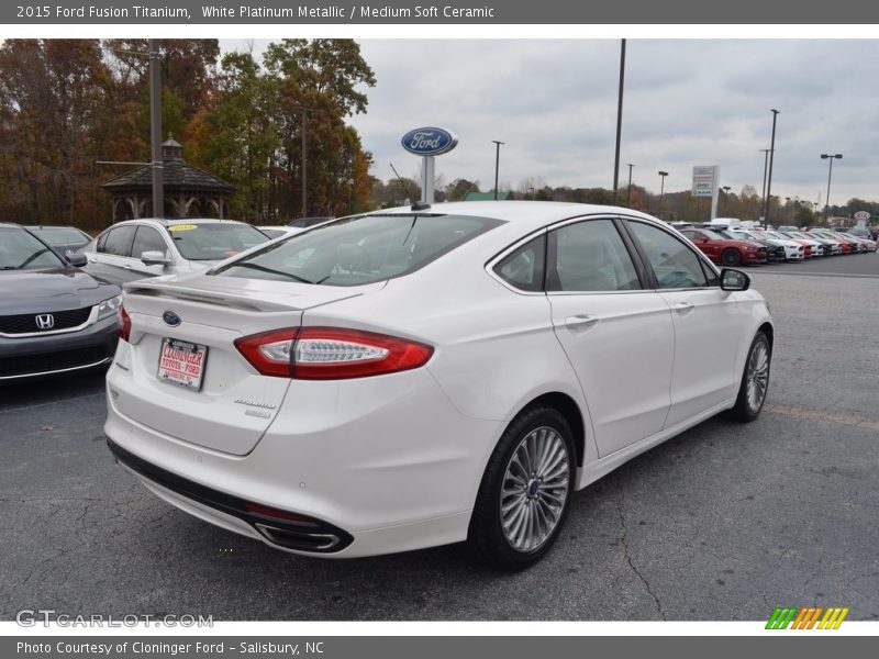 White Platinum Metallic / Medium Soft Ceramic 2015 Ford Fusion Titanium
