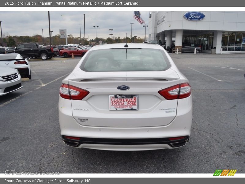 White Platinum Metallic / Medium Soft Ceramic 2015 Ford Fusion Titanium