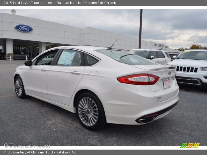 White Platinum Metallic / Medium Soft Ceramic 2015 Ford Fusion Titanium