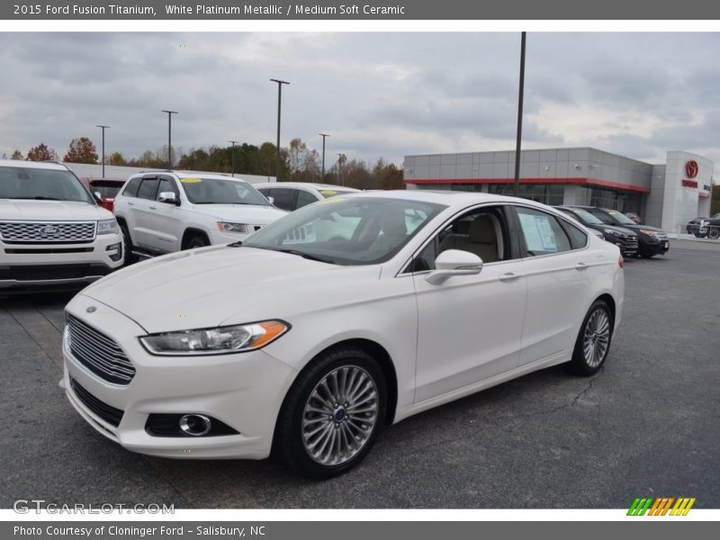 White Platinum Metallic / Medium Soft Ceramic 2015 Ford Fusion Titanium