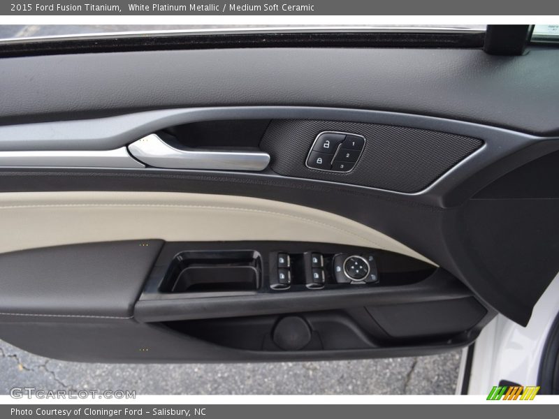 White Platinum Metallic / Medium Soft Ceramic 2015 Ford Fusion Titanium