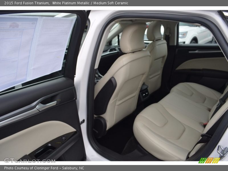 White Platinum Metallic / Medium Soft Ceramic 2015 Ford Fusion Titanium
