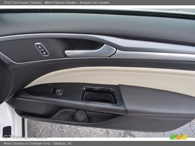 White Platinum Metallic / Medium Soft Ceramic 2015 Ford Fusion Titanium
