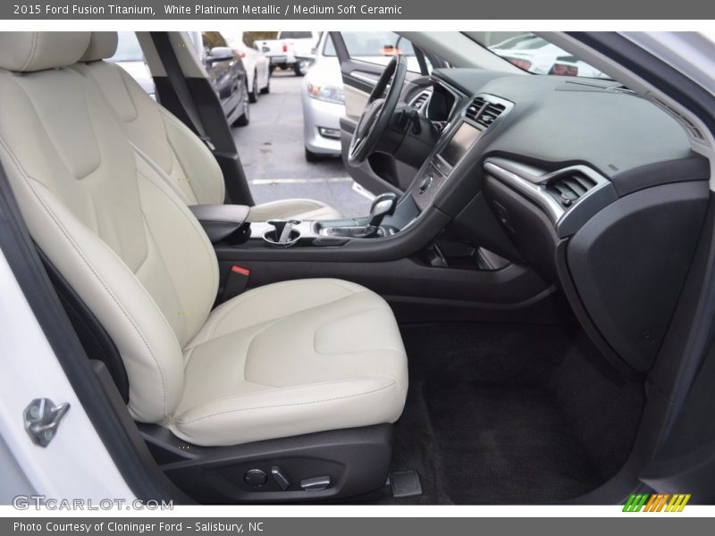 White Platinum Metallic / Medium Soft Ceramic 2015 Ford Fusion Titanium