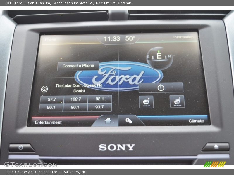 White Platinum Metallic / Medium Soft Ceramic 2015 Ford Fusion Titanium