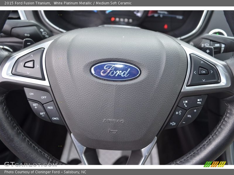 White Platinum Metallic / Medium Soft Ceramic 2015 Ford Fusion Titanium