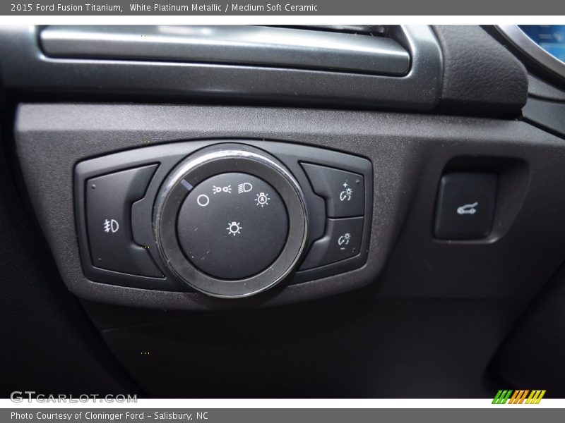 White Platinum Metallic / Medium Soft Ceramic 2015 Ford Fusion Titanium