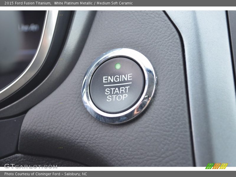 White Platinum Metallic / Medium Soft Ceramic 2015 Ford Fusion Titanium