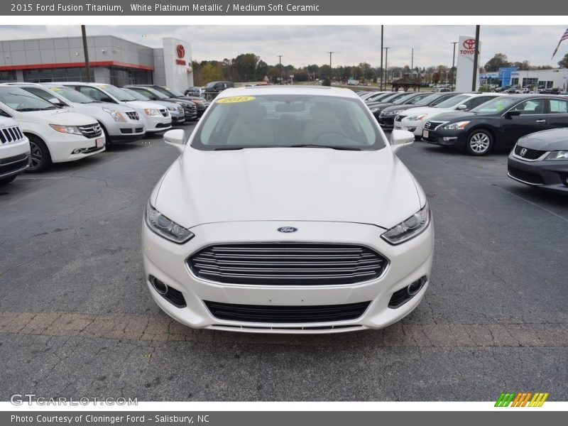 White Platinum Metallic / Medium Soft Ceramic 2015 Ford Fusion Titanium