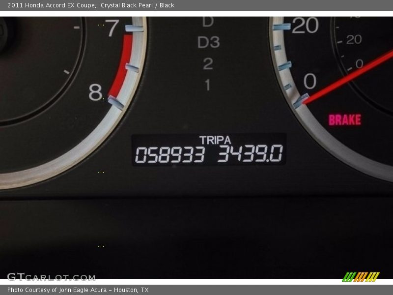 Crystal Black Pearl / Black 2011 Honda Accord EX Coupe