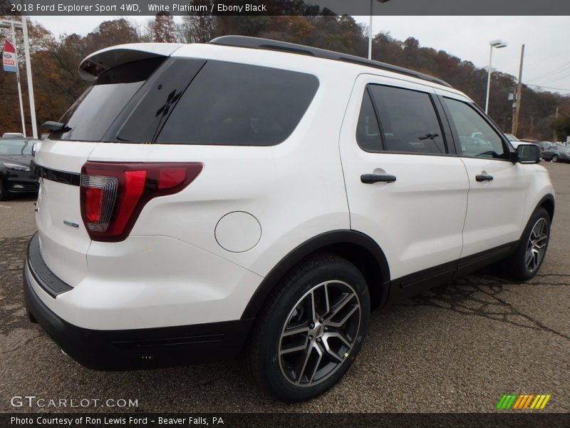 White Platinum / Ebony Black 2018 Ford Explorer Sport 4WD