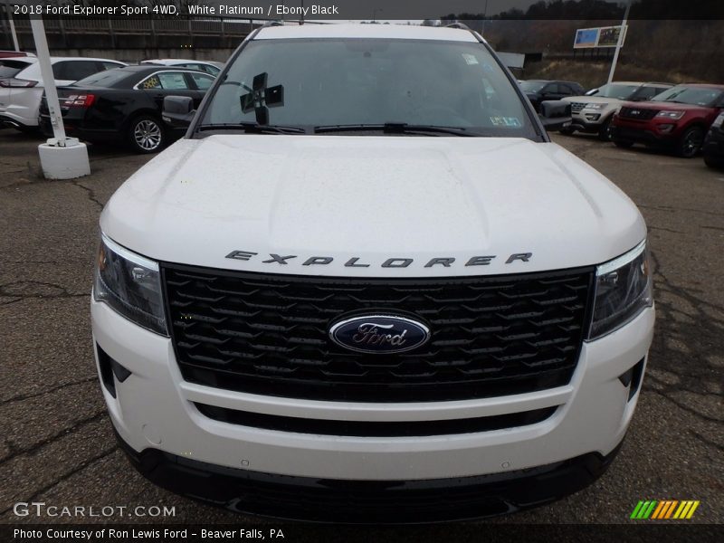 White Platinum / Ebony Black 2018 Ford Explorer Sport 4WD