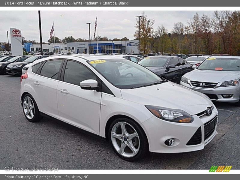 White Platinum / Charcoal Black 2014 Ford Focus Titanium Hatchback