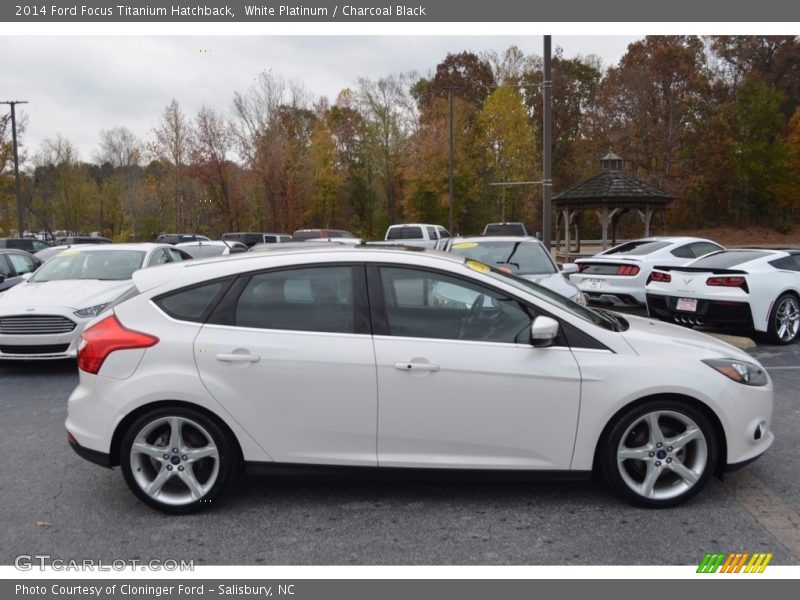 White Platinum / Charcoal Black 2014 Ford Focus Titanium Hatchback