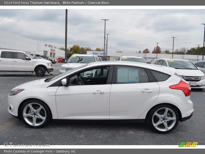 White Platinum / Charcoal Black 2014 Ford Focus Titanium Hatchback