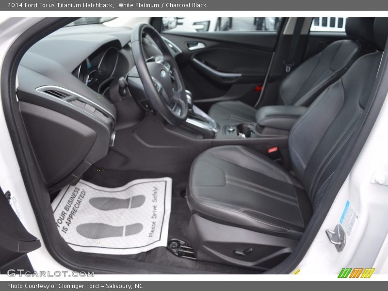 White Platinum / Charcoal Black 2014 Ford Focus Titanium Hatchback