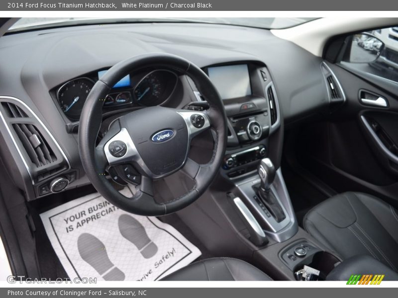 White Platinum / Charcoal Black 2014 Ford Focus Titanium Hatchback