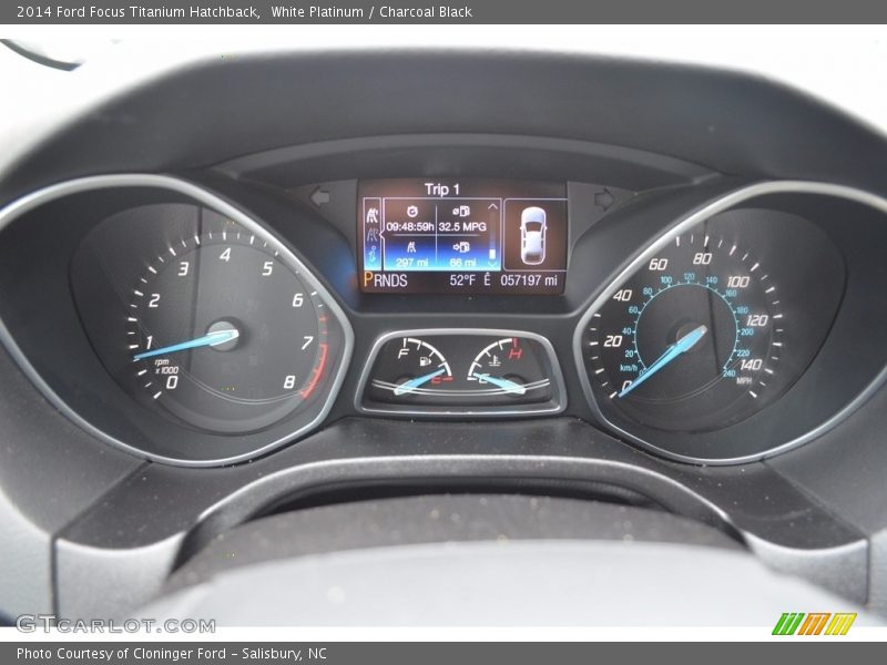 White Platinum / Charcoal Black 2014 Ford Focus Titanium Hatchback