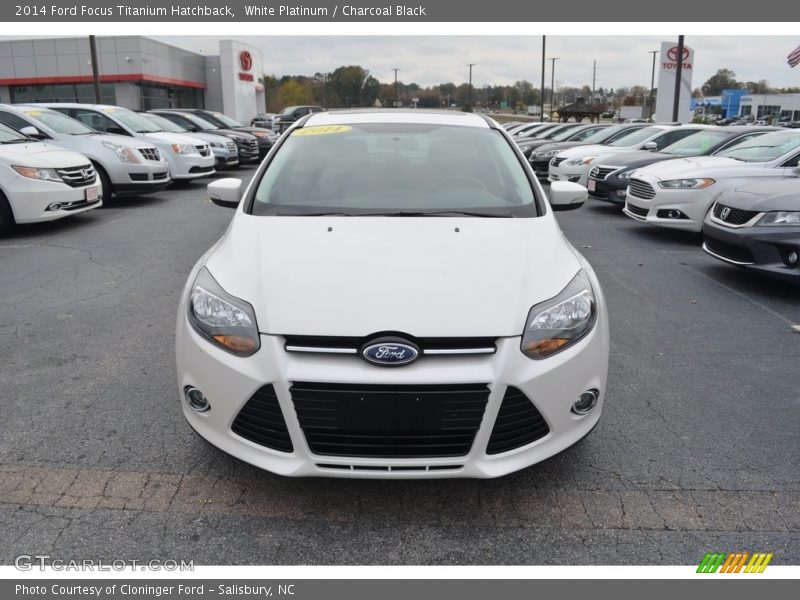 White Platinum / Charcoal Black 2014 Ford Focus Titanium Hatchback