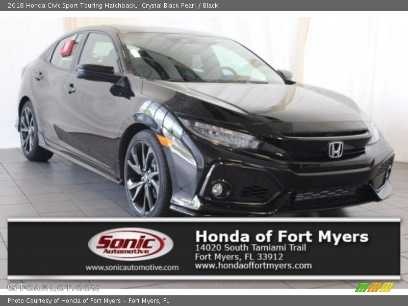 Crystal Black Pearl / Black 2018 Honda Civic Sport Touring Hatchback