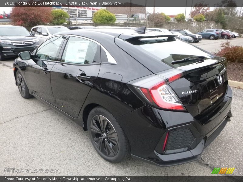 Crystal Black Pearl / Black/Ivory 2018 Honda Civic EX Hatchback