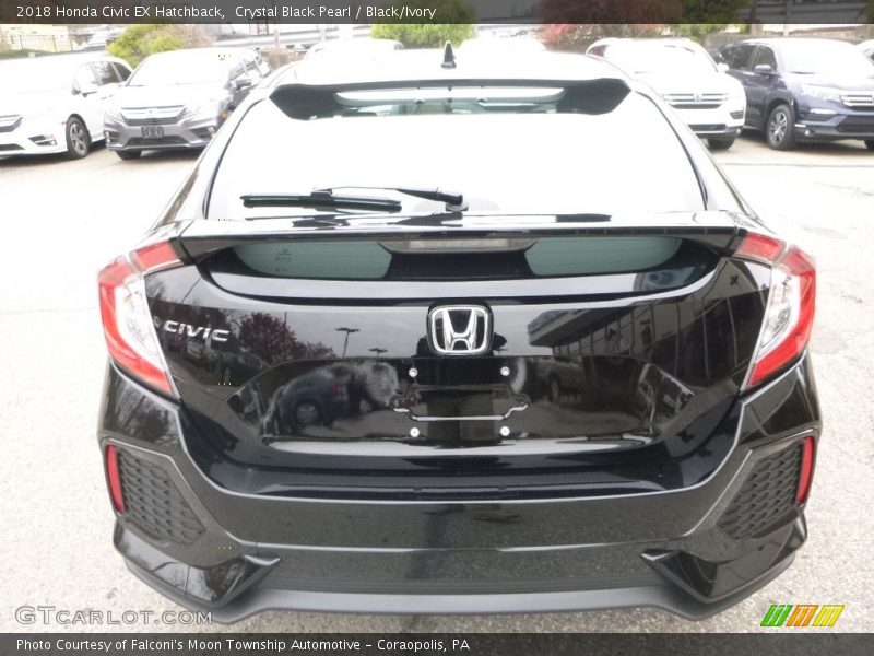 Crystal Black Pearl / Black/Ivory 2018 Honda Civic EX Hatchback