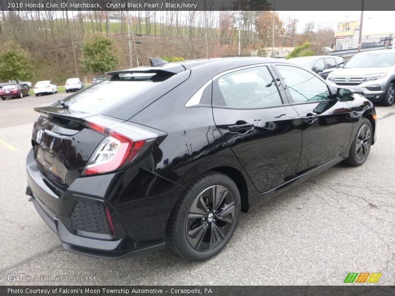 Crystal Black Pearl / Black/Ivory 2018 Honda Civic EX Hatchback