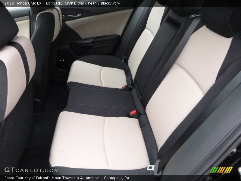 Crystal Black Pearl / Black/Ivory 2018 Honda Civic EX Hatchback