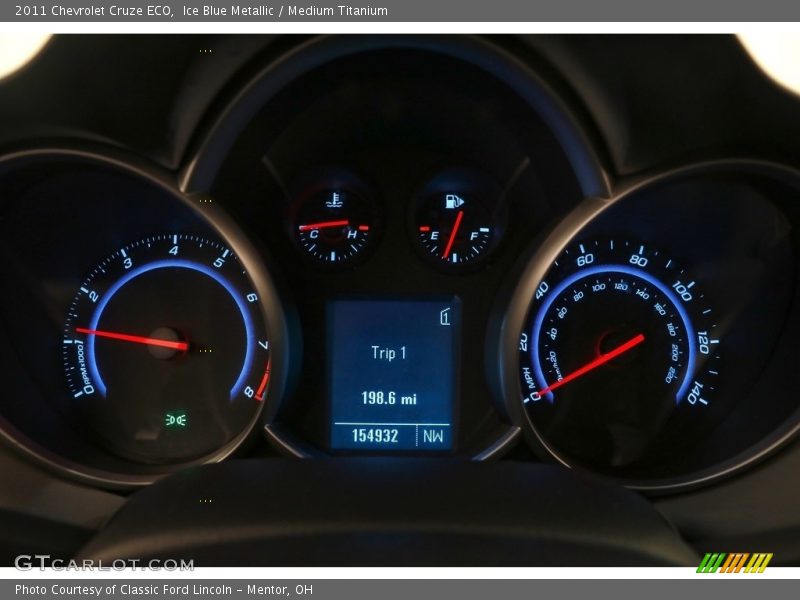 Ice Blue Metallic / Medium Titanium 2011 Chevrolet Cruze ECO