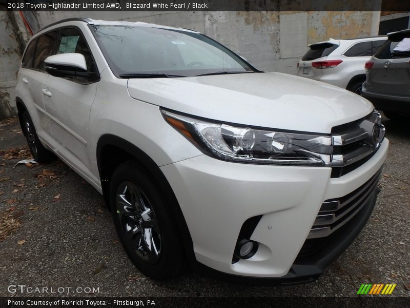 Blizzard White Pearl / Black 2018 Toyota Highlander Limited AWD