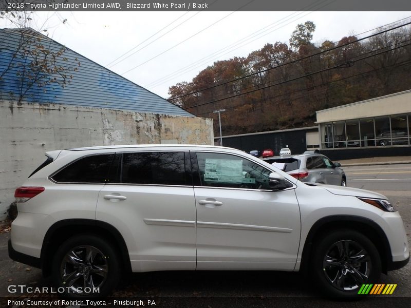 Blizzard White Pearl / Black 2018 Toyota Highlander Limited AWD
