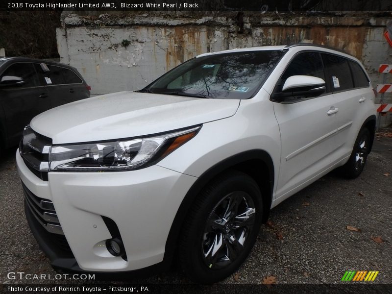 Blizzard White Pearl / Black 2018 Toyota Highlander Limited AWD