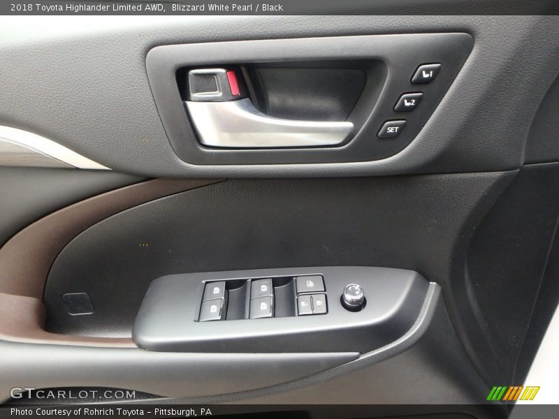 Blizzard White Pearl / Black 2018 Toyota Highlander Limited AWD