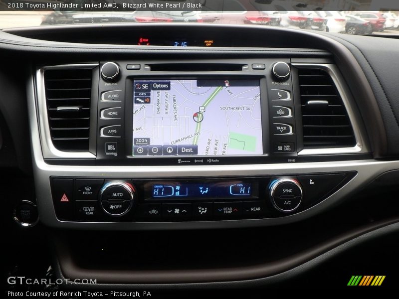 Blizzard White Pearl / Black 2018 Toyota Highlander Limited AWD