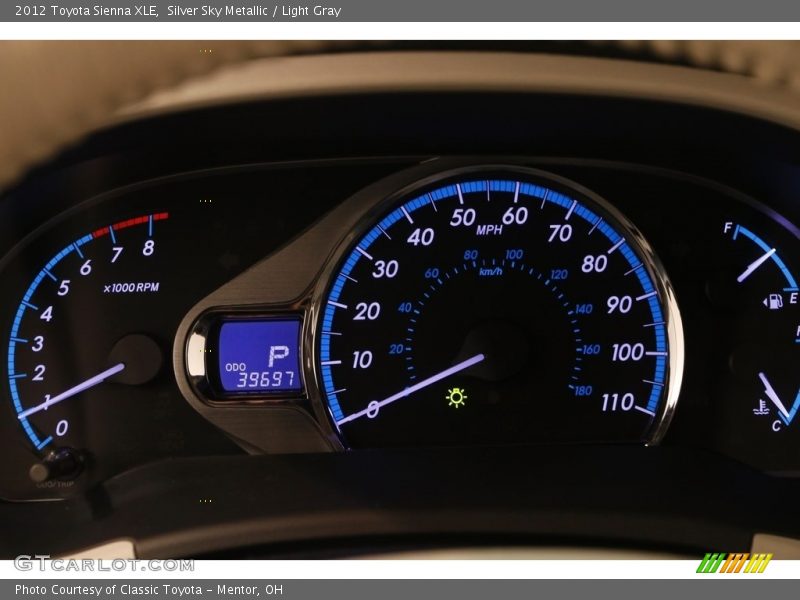 Silver Sky Metallic / Light Gray 2012 Toyota Sienna XLE