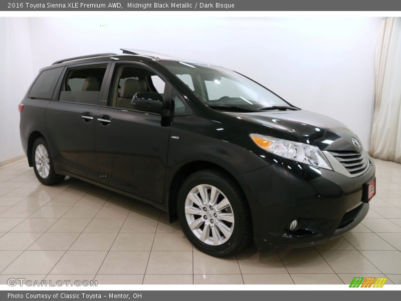 Midnight Black Metallic / Dark Bisque 2016 Toyota Sienna XLE Premium AWD