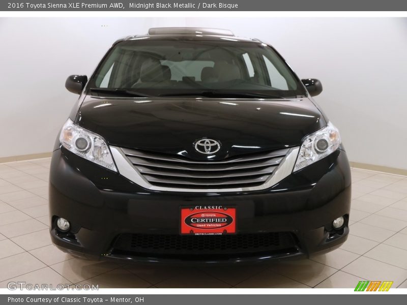 Midnight Black Metallic / Dark Bisque 2016 Toyota Sienna XLE Premium AWD