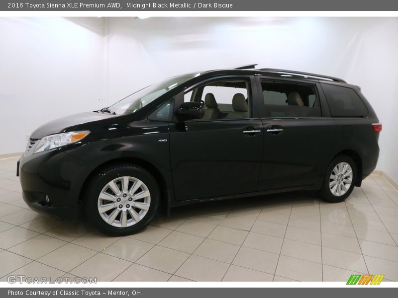 Midnight Black Metallic / Dark Bisque 2016 Toyota Sienna XLE Premium AWD