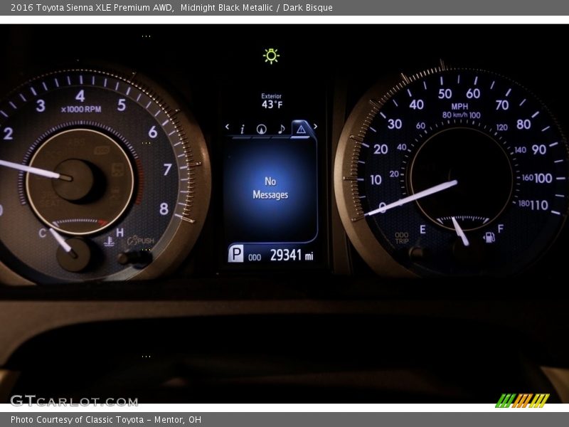 Midnight Black Metallic / Dark Bisque 2016 Toyota Sienna XLE Premium AWD