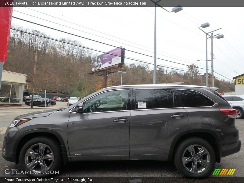 Predawn Gray Mica / Saddle Tan 2018 Toyota Highlander Hybrid Limited AWD