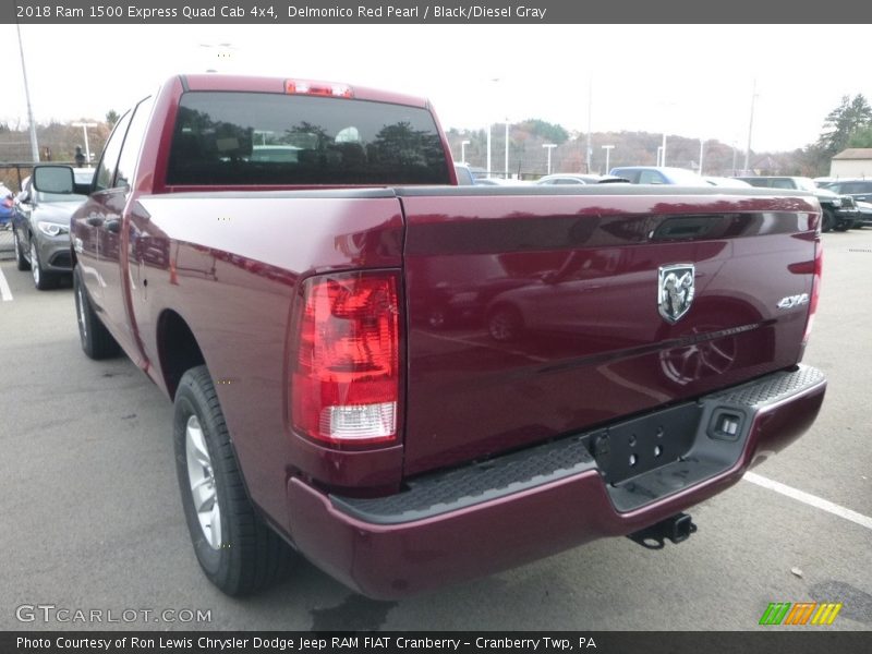 Delmonico Red Pearl / Black/Diesel Gray 2018 Ram 1500 Express Quad Cab 4x4