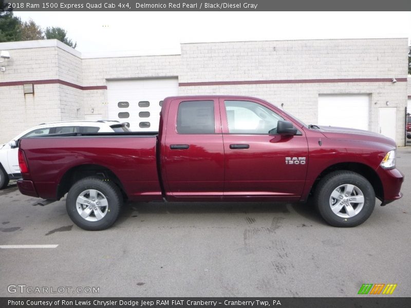 Delmonico Red Pearl / Black/Diesel Gray 2018 Ram 1500 Express Quad Cab 4x4