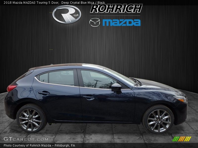 Deep Crystal Blue Mica / Black 2018 Mazda MAZDA3 Touring 5 Door