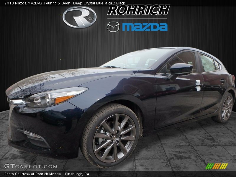 Deep Crystal Blue Mica / Black 2018 Mazda MAZDA3 Touring 5 Door