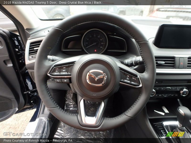 Deep Crystal Blue Mica / Black 2018 Mazda MAZDA3 Touring 5 Door