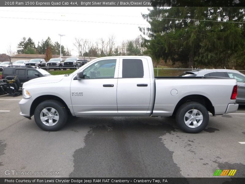 Bright Silver Metallic / Black/Diesel Gray 2018 Ram 1500 Express Quad Cab 4x4