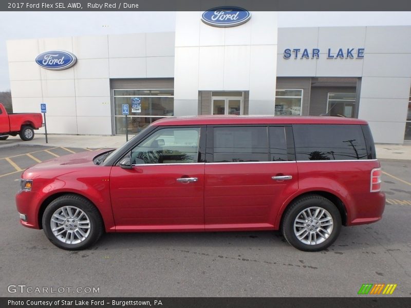 Ruby Red / Dune 2017 Ford Flex SEL AWD