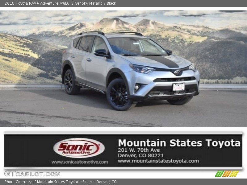 Silver Sky Metallic / Black 2018 Toyota RAV4 Adventure AWD